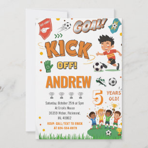Invitation d'anniversaire de football personnalisé