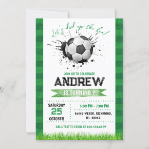 Invitation d'anniversaire de football personnel