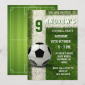 Invitation d'anniversaire de football personnel (Devant / Derrière)