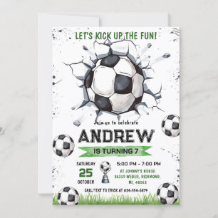 Invitation d'anniversaire de football personnel