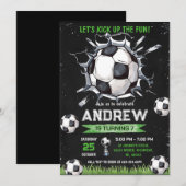 Invitation d'anniversaire de football personnel (Devant / Derrière)