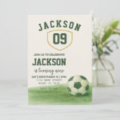 Invitation d'anniversaire de football pour enfants (Debout devant)