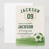 Invitation d'anniversaire de football pour enfants (Devant / Derrière)