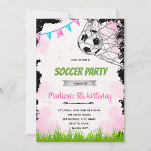 Invitation d'anniversaire de football pour fille