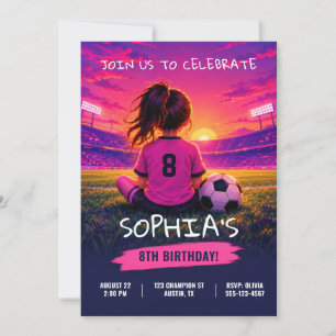 Invitation d'anniversaire de football pour fille m