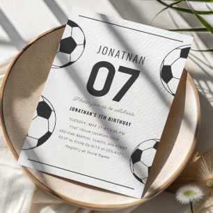 Invitation d'anniversaire de football pour garçon