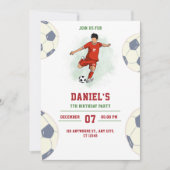 Invitation d'anniversaire de football pour garçons (Devant)