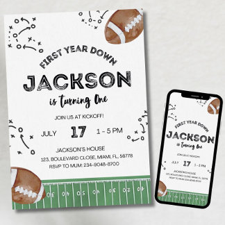 Invitation d'anniversaire de football, Première an