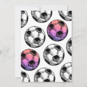 Invitation d'anniversaire de football rose (Dos)