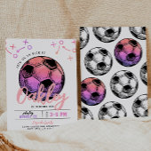Invitation d'anniversaire de football rose