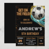 Invitation d'anniversaire de football simple perso (Devant / Derrière)
