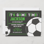 Invitation d'anniversaire de football sur tableau (Devant)