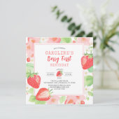 Invitation d'anniversaire de fraise (Debout devant)
