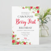 Invitation d'anniversaire de fraise (Debout devant)