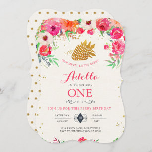 Invitation d'anniversaire de fraise