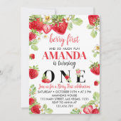 Invitation d'anniversaire de fraise (Devant)