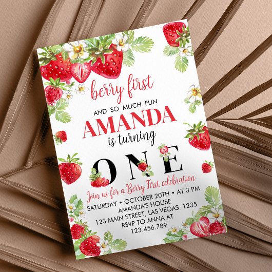 Invitation d'anniversaire de fraise