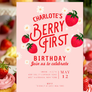 Invitation d'anniversaire de fraise