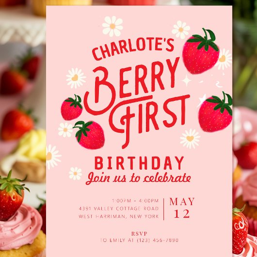 Invitation d'anniversaire de fraise