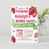 Invitation d'anniversaire de fraise (Debout devant)