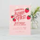 Invitation d'anniversaire de fraise (Debout devant)