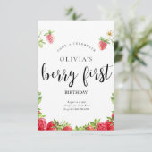 Invitation d'anniversaire de fraise (Debout devant)