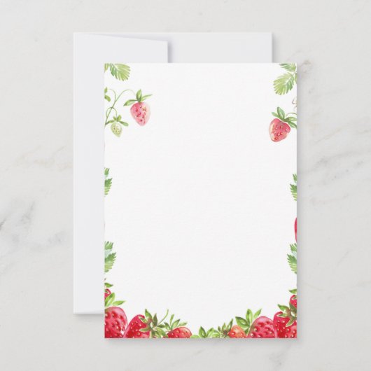 Invitation d'anniversaire de fraise (Dos)