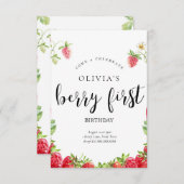 Invitation d'anniversaire de fraise (Devant / Derrière)