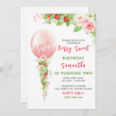 Invitation d'anniversaire de fraise (Devant / Derrière)