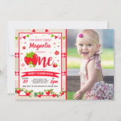 Invitation d'anniversaire de fraise Berry Sweet Pa (Devant)