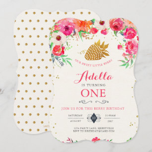 Invitation d'anniversaire de fraises
