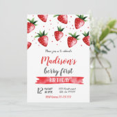 Invitation d'anniversaire de fraises (Debout devant)