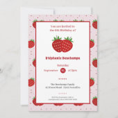 Invitation d'anniversaire de fraises (Devant)