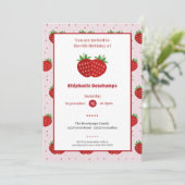 Invitation d'anniversaire de fraises (Debout devant)