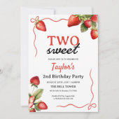 Invitation d'anniversaire de fraises | Anniversair (Devant)