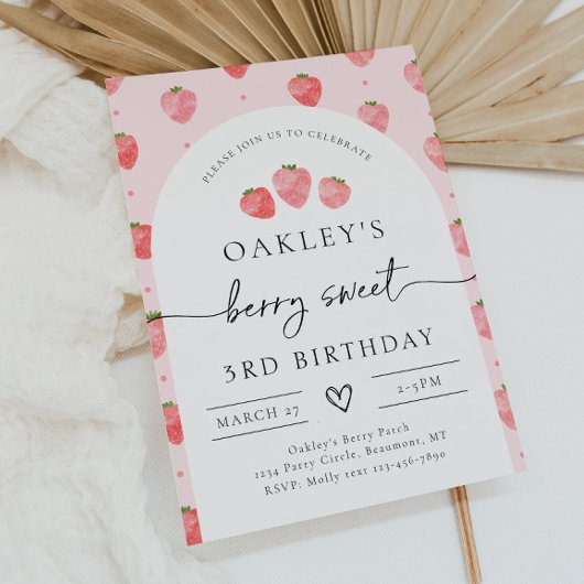 Invitation d'anniversaire de fraises | Berry Anniv