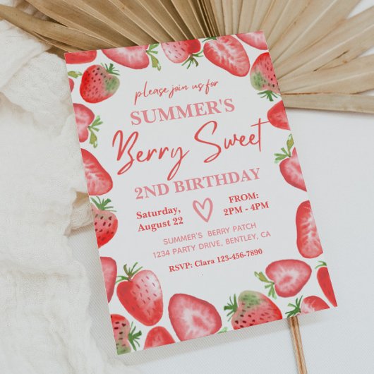 Invitation d'anniversaire de fraises | Berry Invit