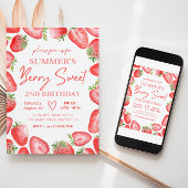 Invitation d'anniversaire de fraises | Berry Invit