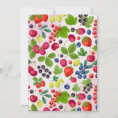 Invitation d'anniversaire de fraises | Sweet Girl (Dos)