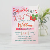 Invitation d'anniversaire de fraises | Sweet Girl (Debout devant)