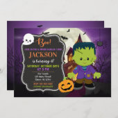 Invitation d'anniversaire de Frankenstein (Devant / Derrière)