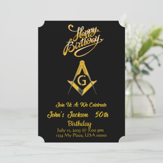 Invitation d'anniversaire de Freemason (Debout devant)