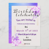 Invitation d'anniversaire de frère (Devant / Derrière)