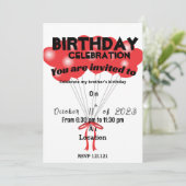 Invitation d'anniversaire de frère (Debout devant)