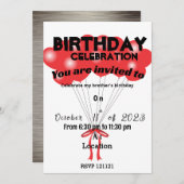 Invitation d'anniversaire de frère (Devant / Derrière)