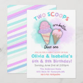 Invitation d'anniversaire de frère et sœur, Double (Devant / Derrière)