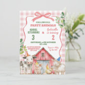 Invitation d'anniversaire de frère ou sœur à la fe (Debout devant)