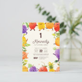 Invitation d'anniversaire de fruits dansants (Debout devant)