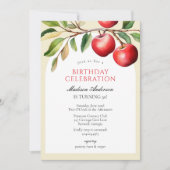 Invitation d'anniversaire de fruits de pomme (Devant)