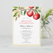 Invitation d'anniversaire de fruits de pomme (Debout devant)